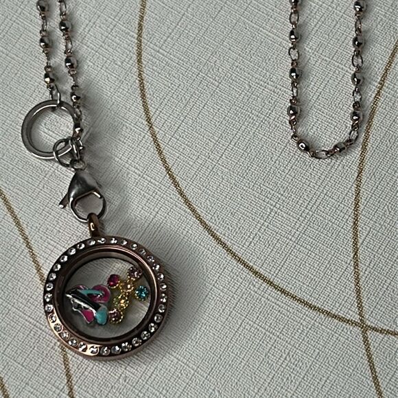Locket with charms necklace. - Picture 3 of 9